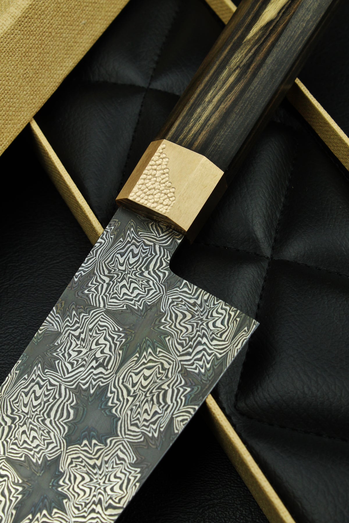 Santoku Black Star Schwarz-Weißes Ebenholz