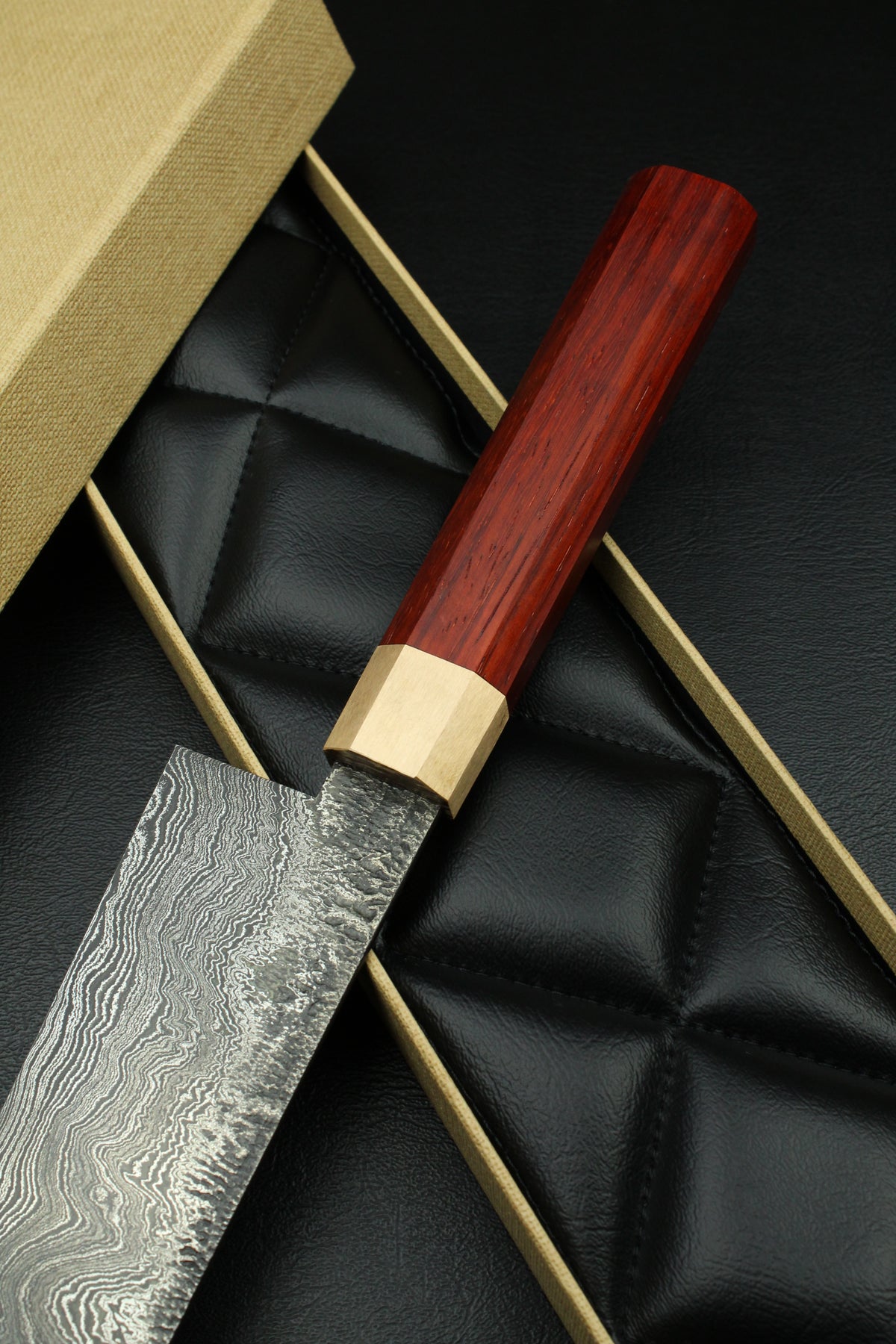 Padouk-Damast-Santoku 215, achteckiger Griff, 2,1