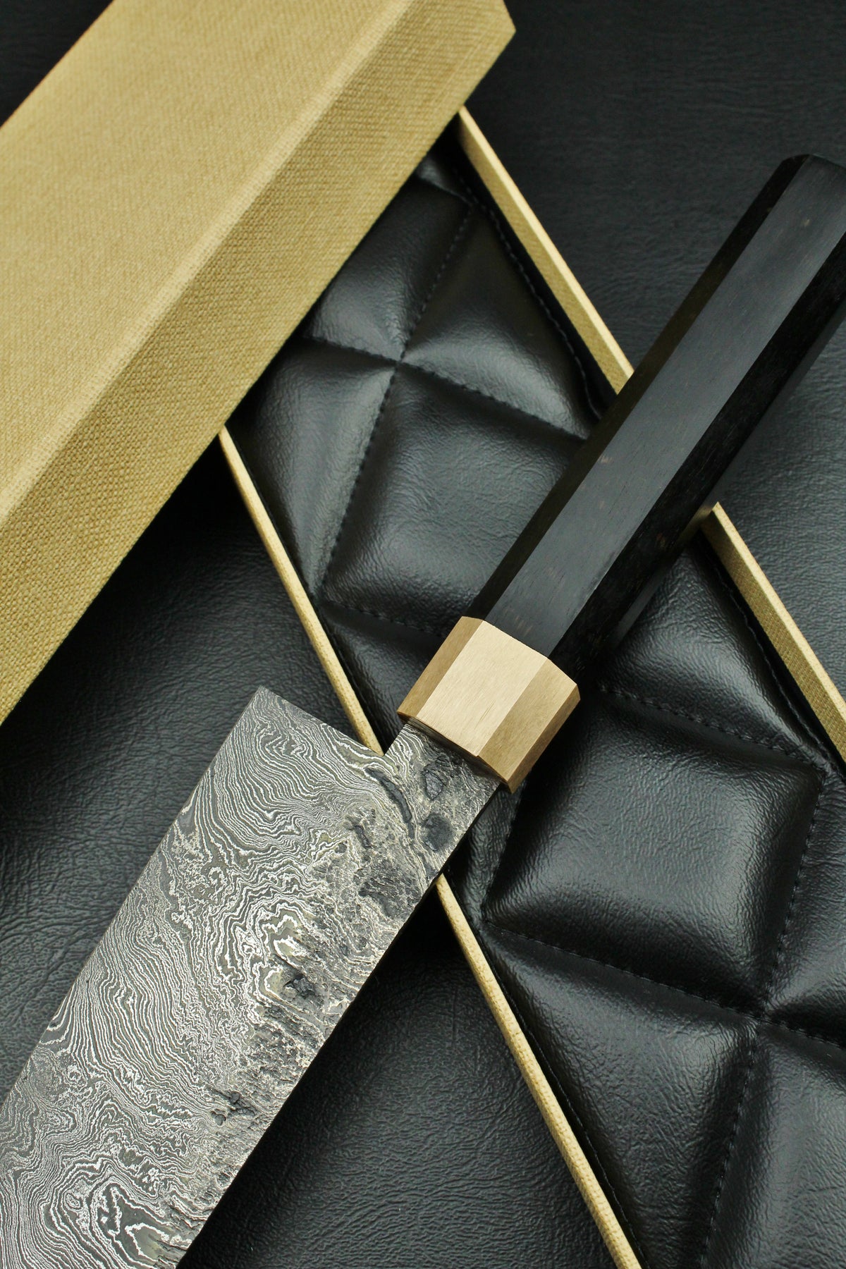 Damast-Santoku 215, achteckig, 2,2