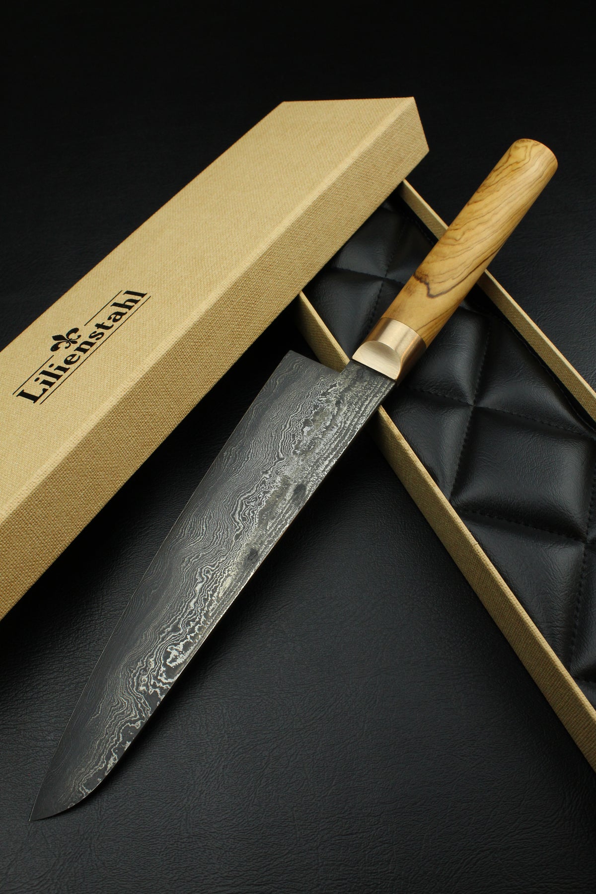 Damast-Gyuto 320L Olive Oval 3.0