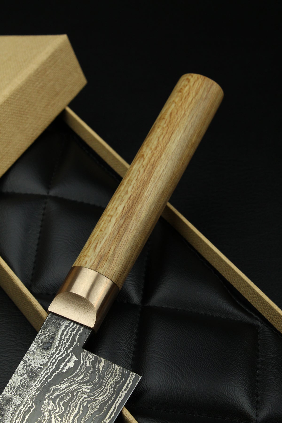 Damast-Santoku HK Buchenholz