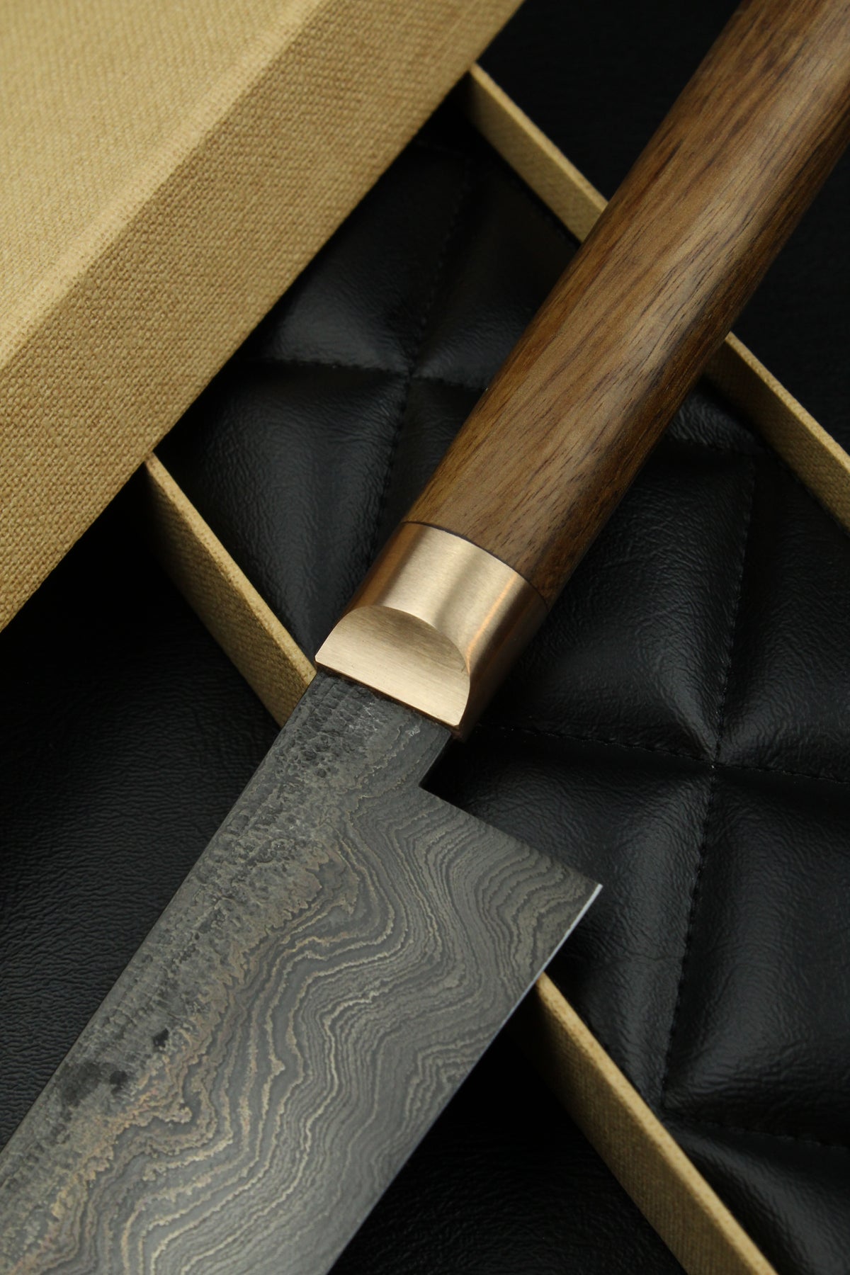 Damast-Santoku 500L Oval Patina