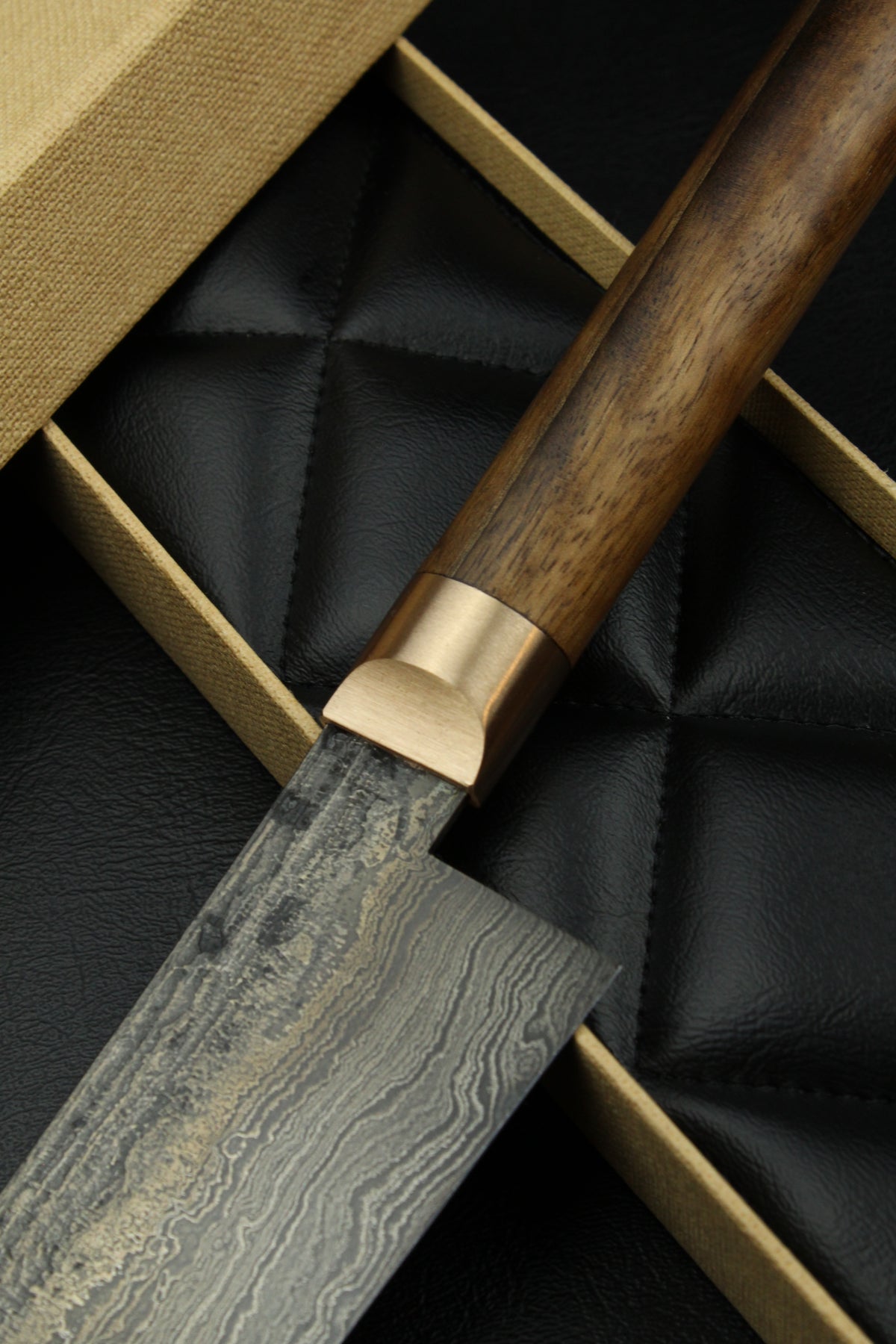 Damast-Santoku 500L Oval Patina