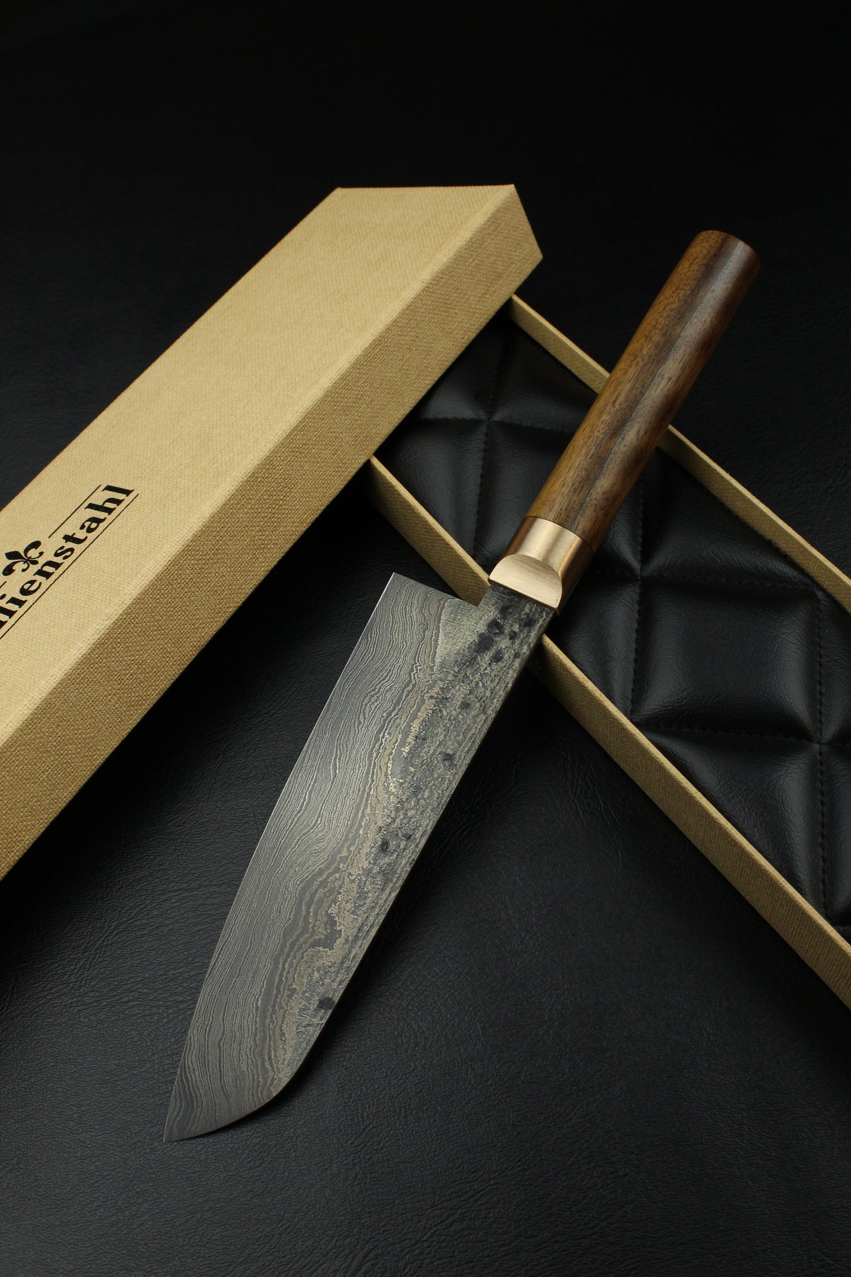 Damast-Santoku 500L Oval Patina