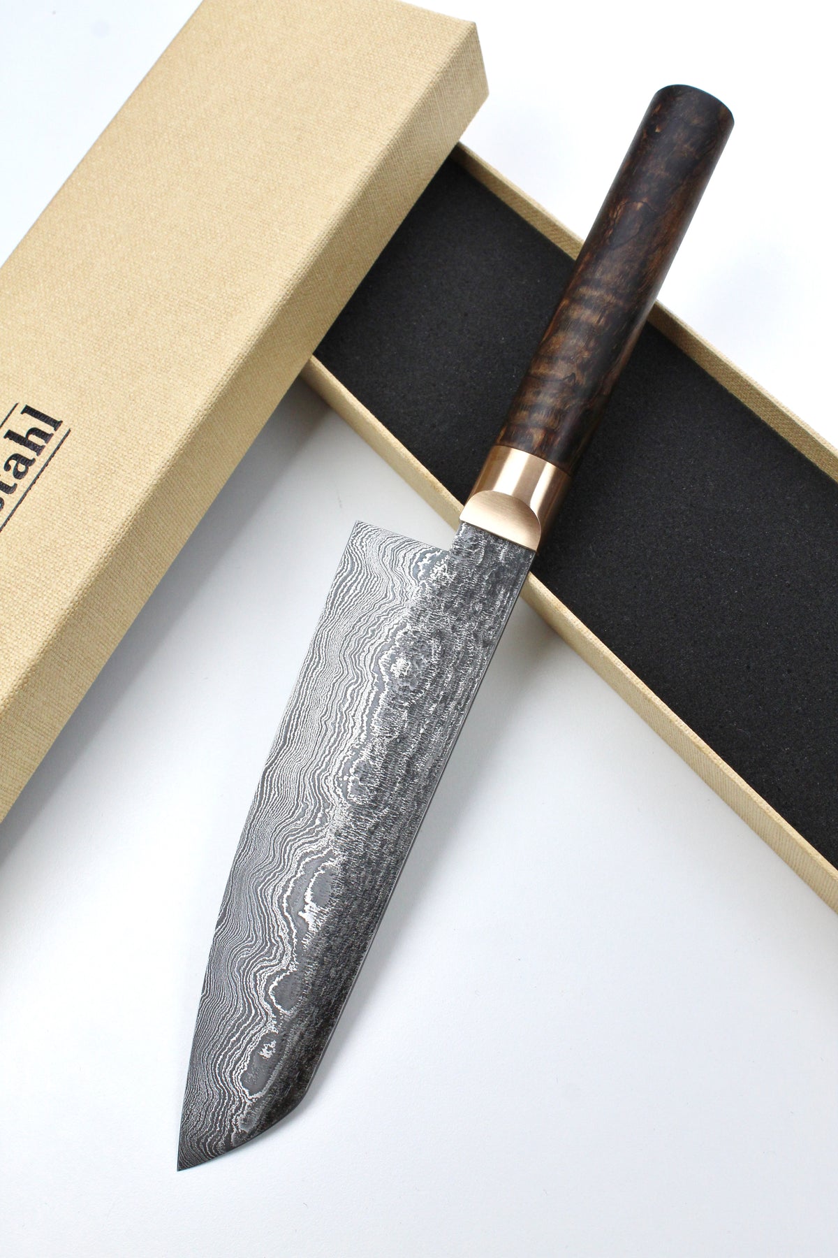 Damaskus Santoku 320L Walnuss stabilisiert