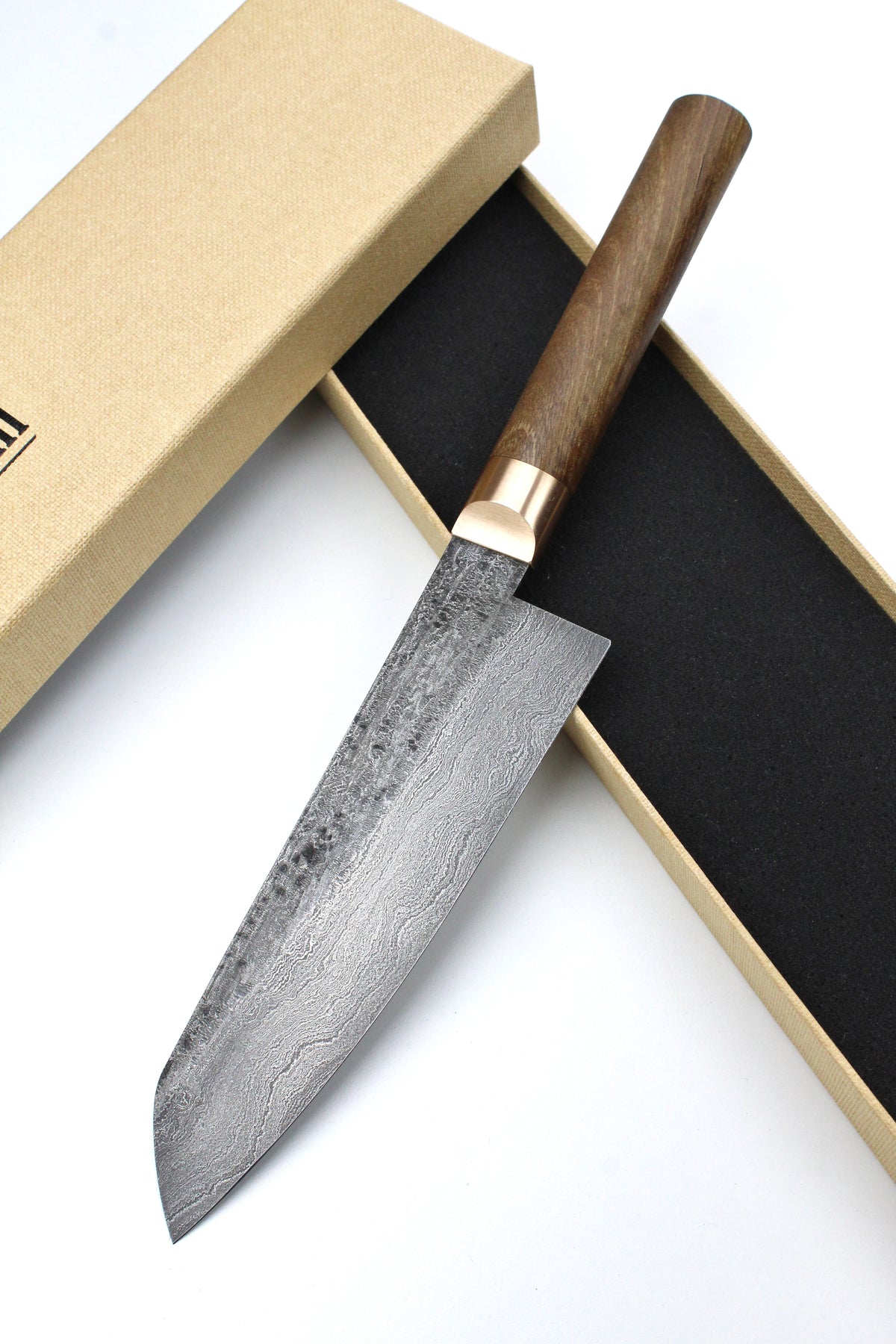Damast-Santoku 500L Walnuss