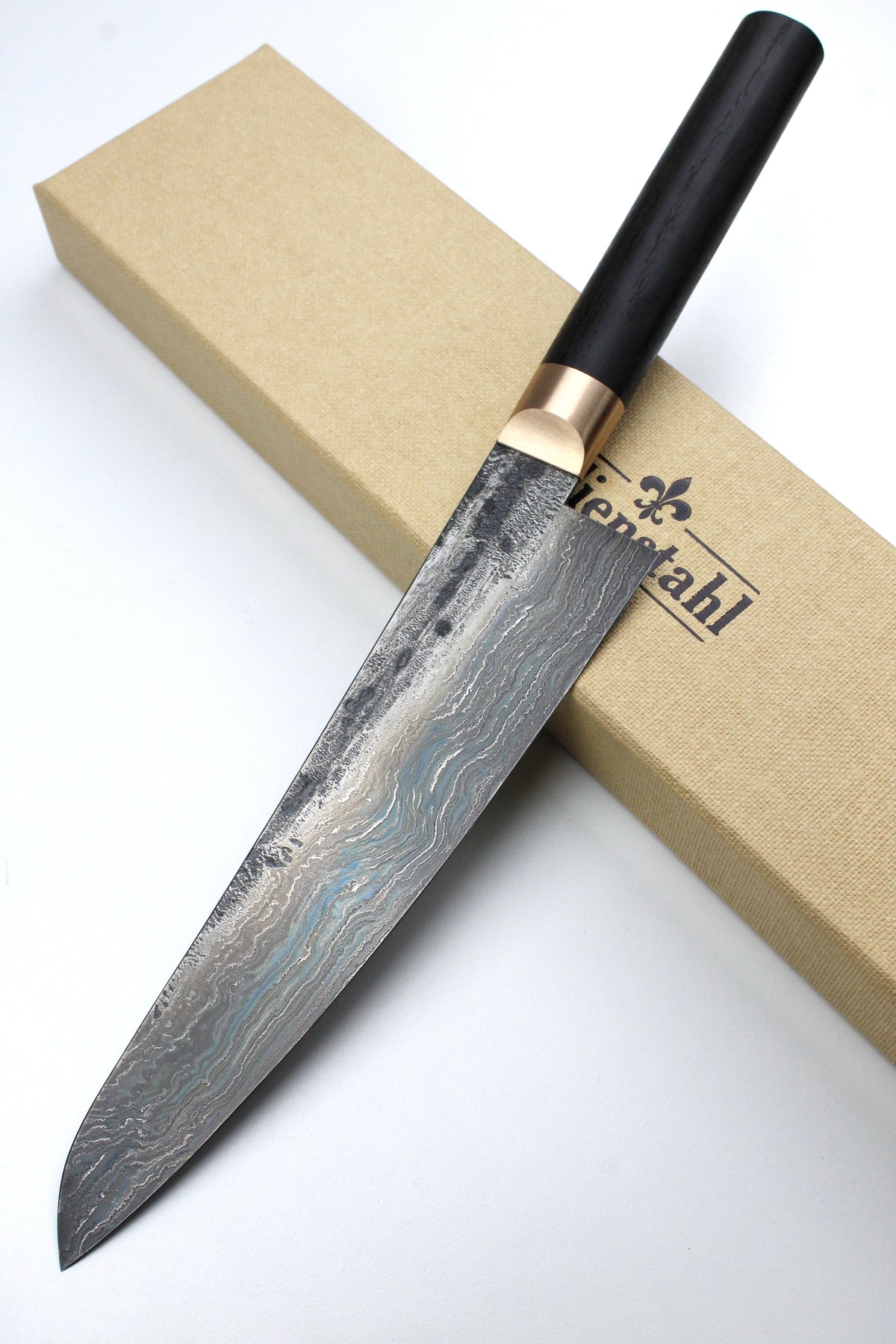 Gyuto Damascus Bog Oak 500L