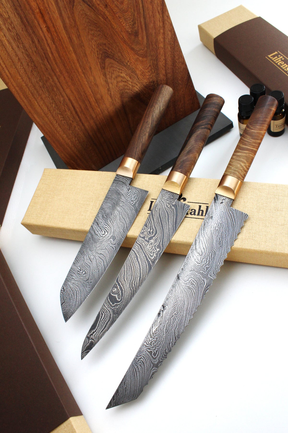 Premium Knife Set Oval Walnut
