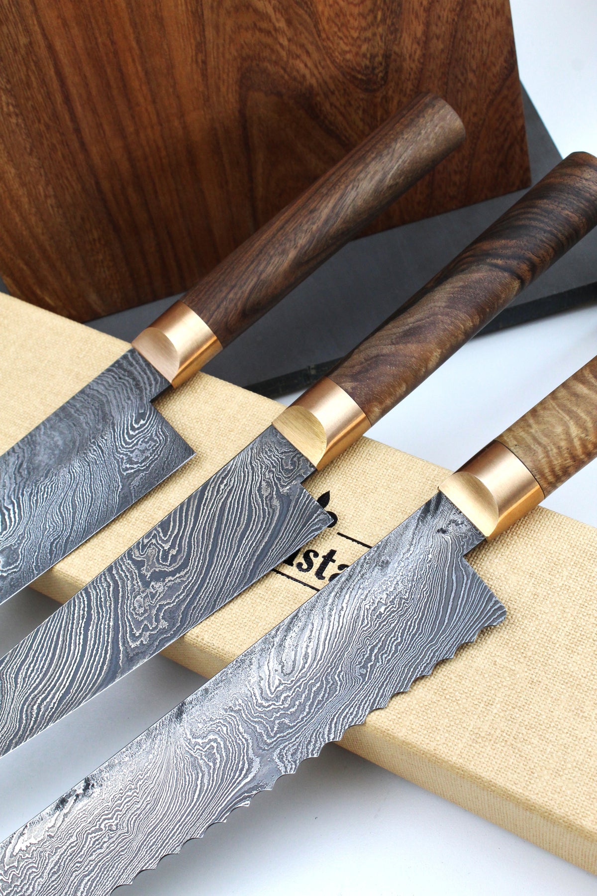 Premium Knife Set Oval Walnut