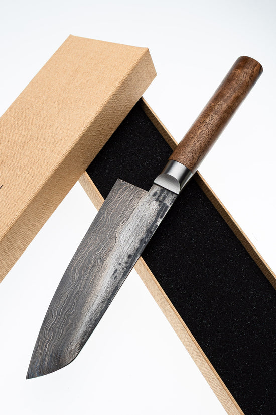 Damascus Santoku 500L Walnut