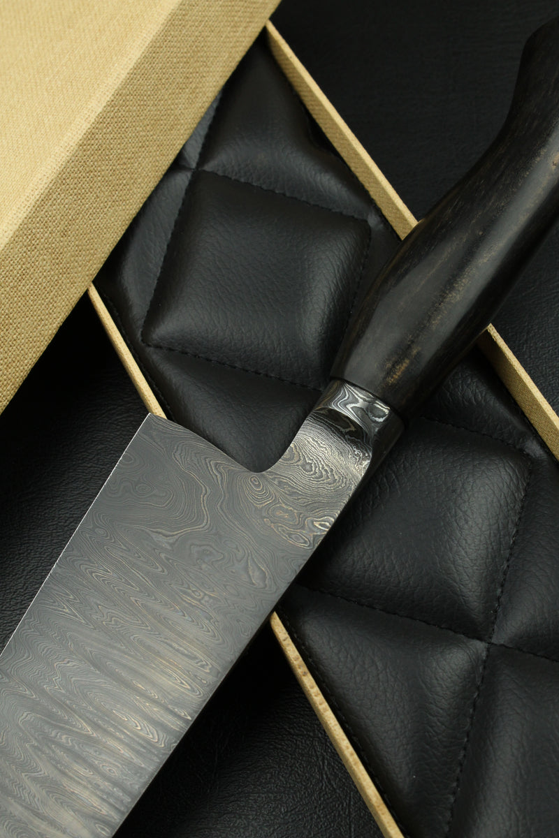 Gyuto 205 Black Ebony Dark Damascus