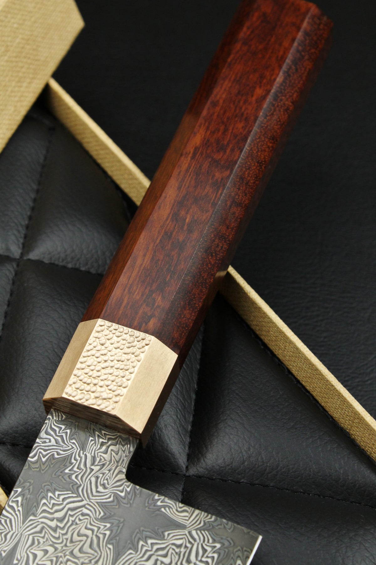 S Damaszener K-Tip Santoku Schlangenholz