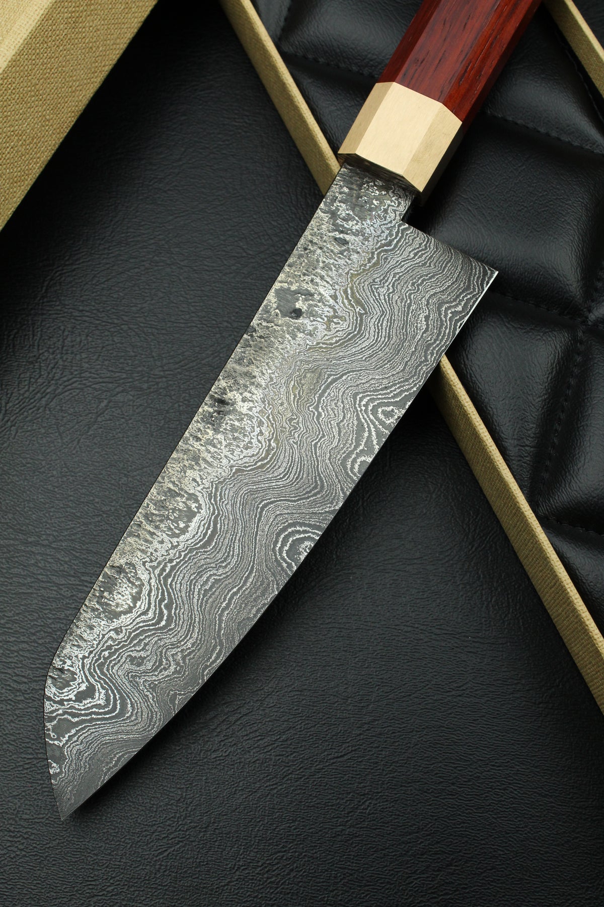 Padouk Damascus Santoku 215 Octagonal 2.1