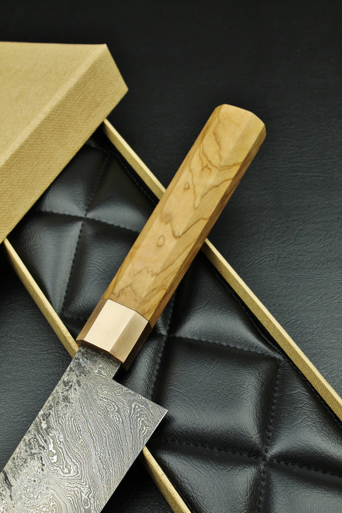 Damast-Santoku 215, achteckiger Griff, 2,3