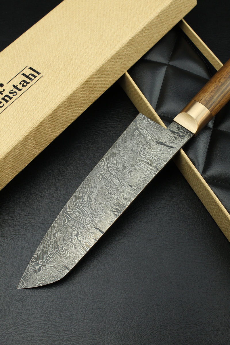 Damascus Santoku Torsion German Walnut