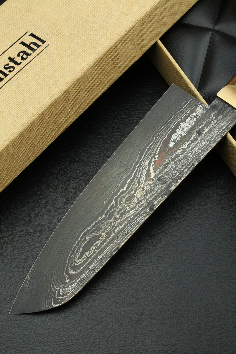 Damascus Santoku 320L German Walnut