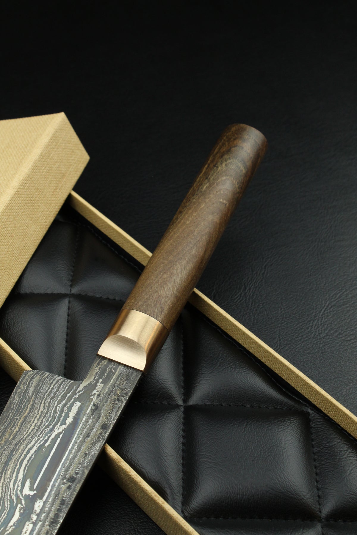 Damascus-Gyuto HK aus deutschem Walnussholz