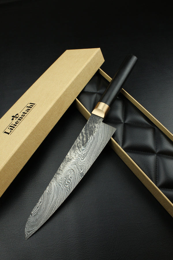 Damascus Gyuto Torsion black ebony 1.5