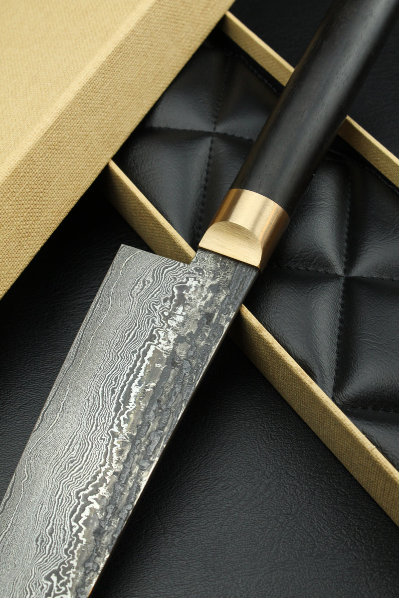 Damascus Gyuto 320L black ebony 215