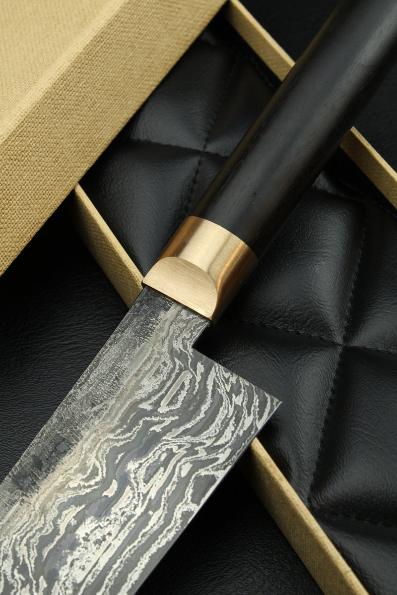 Damascus Santoku HK Black Ebony