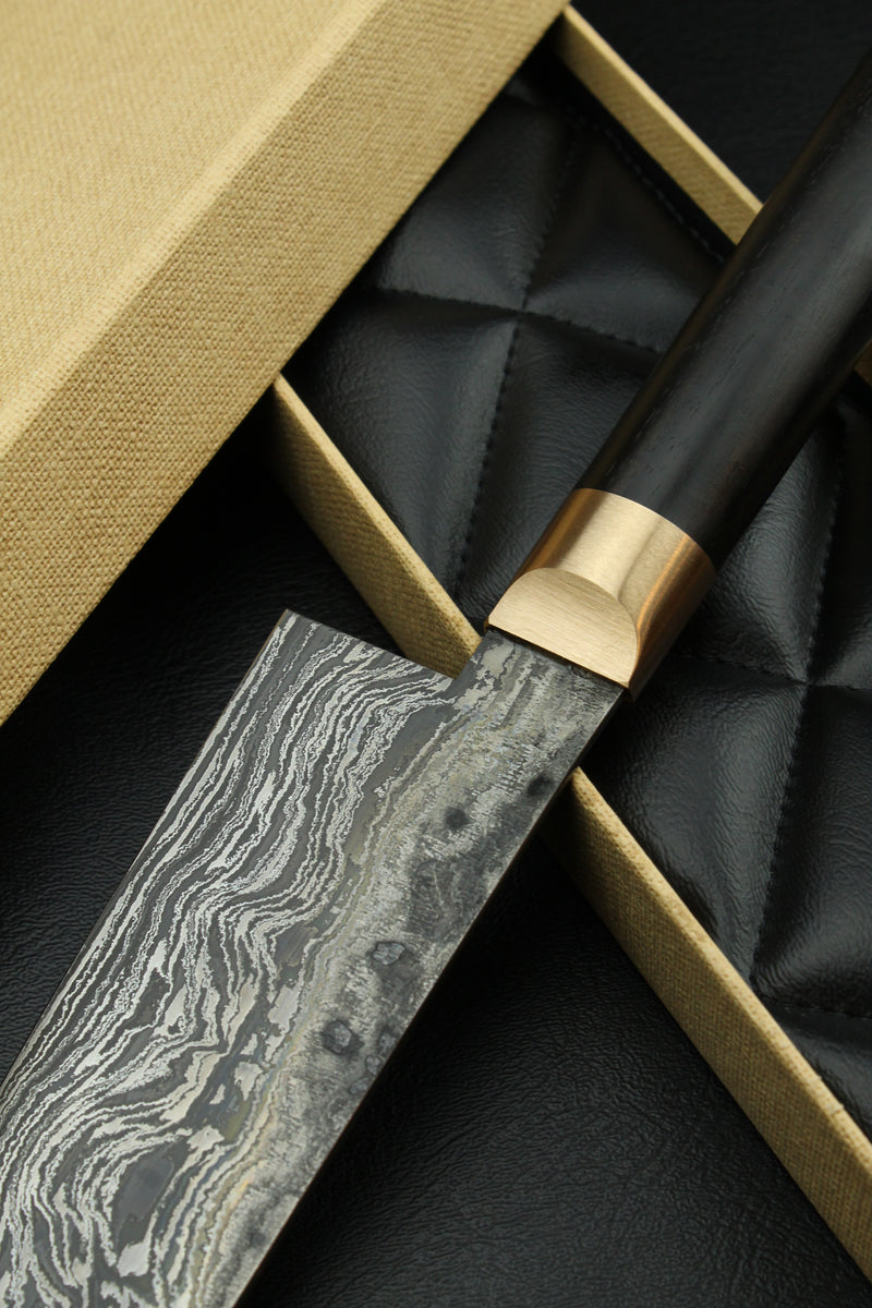 Damascus Santoku HK Black Ebony