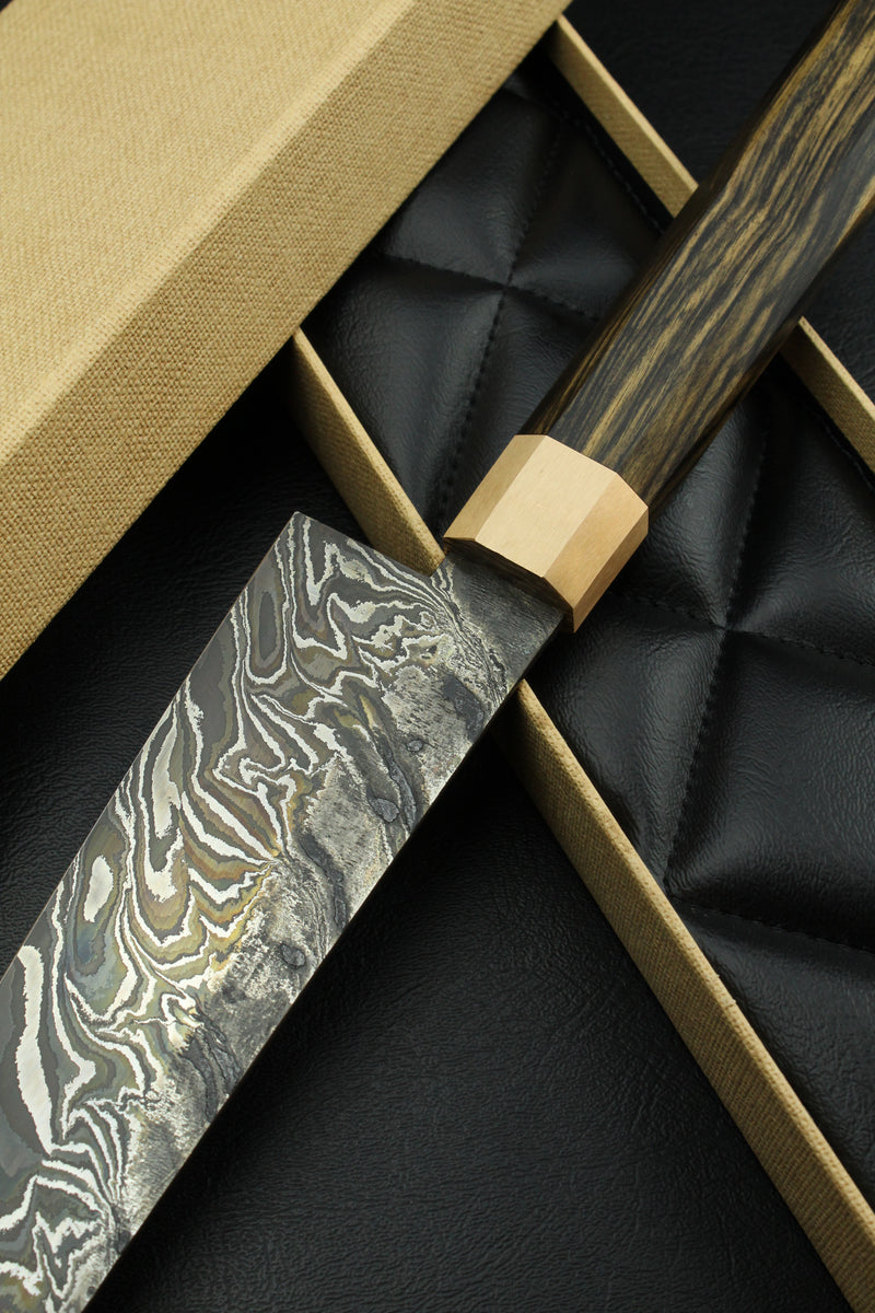 Damascus Gyuto B&WEbony Octagonal