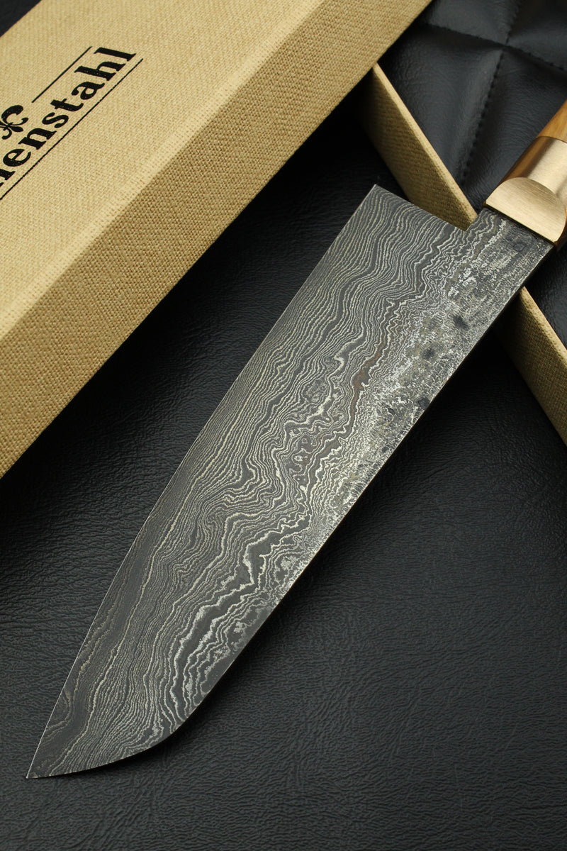 Damascus Santoku 320L Olive Oval 1.0