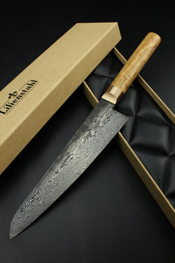 Damascus Gyuto 320L Olive Oval 1.0