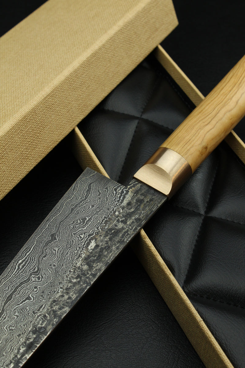 Damascus Gyuto 320L Olive Oval 1.0