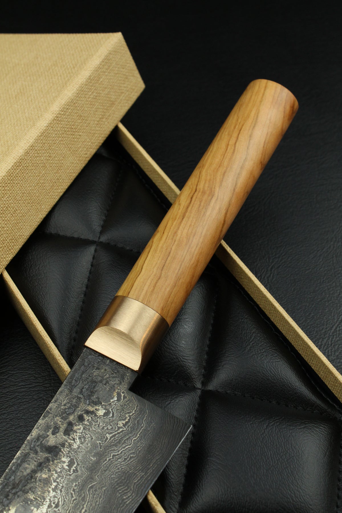 Damast-Gyuto 320L Olive Oval 2.0