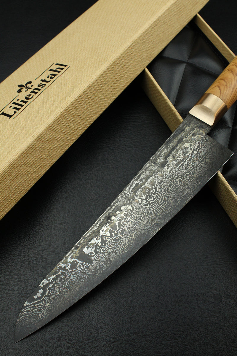 Damascus Gyuto 320L Olive Oval 3.0