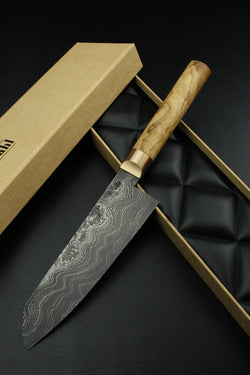 Damascus Santoku 500L Olive Oval