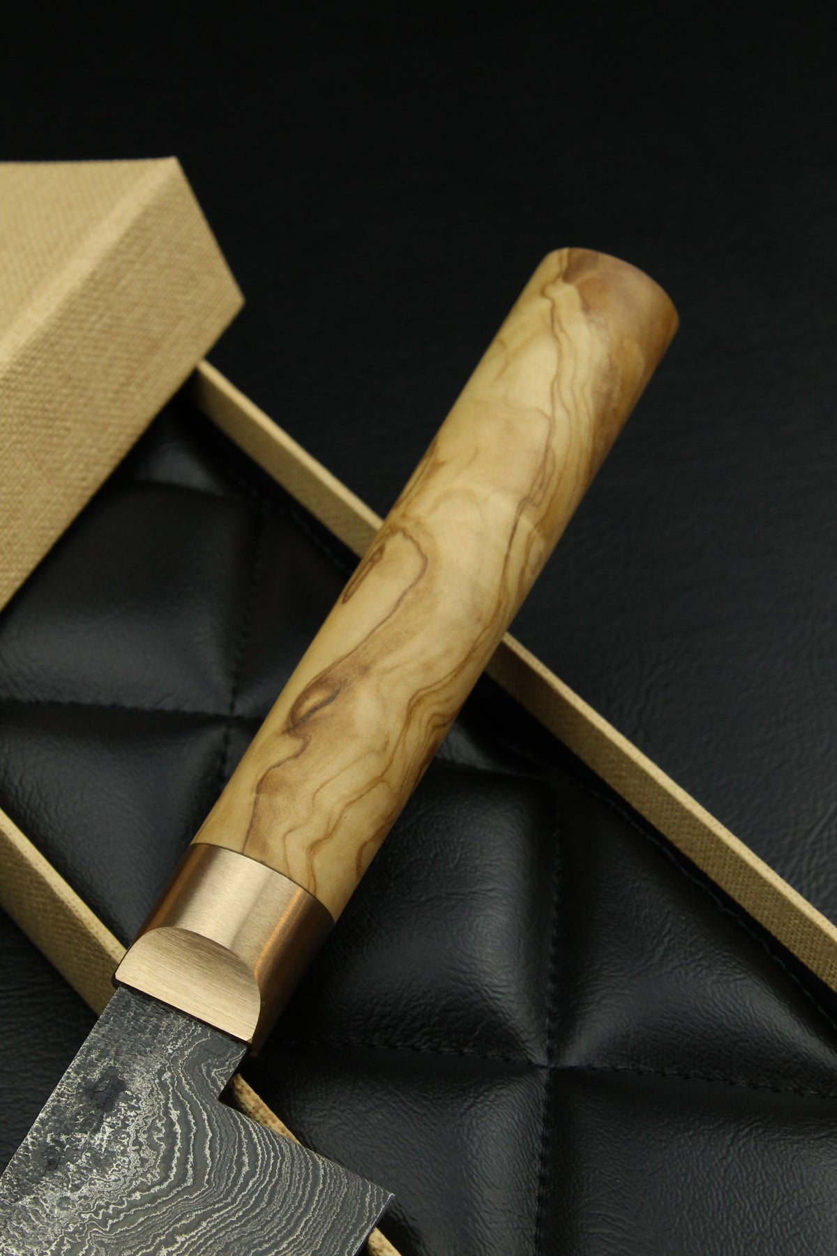 Damast-Santoku 500L Olive Oval