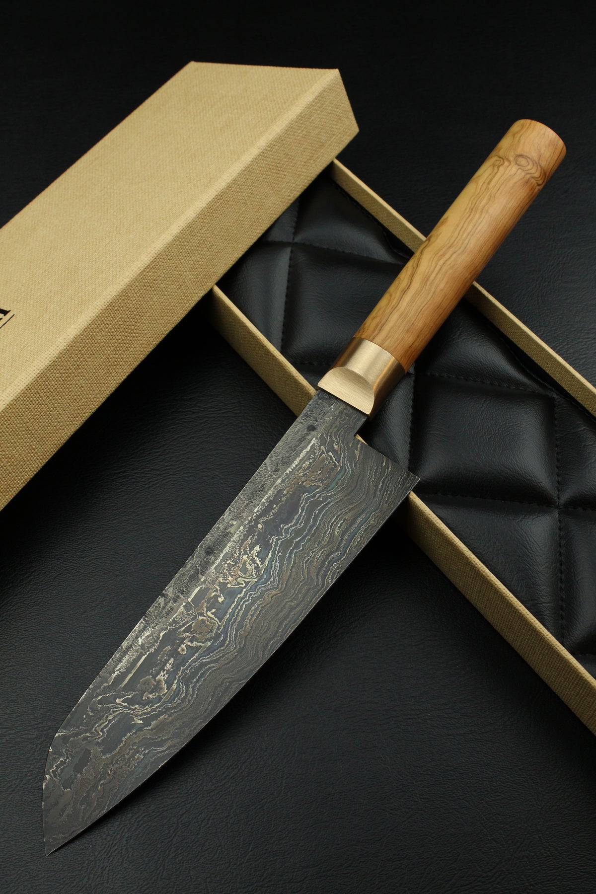 Damast-Santoku HK Olive Oval