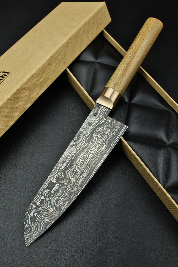 Damascus Santoku HK Beech