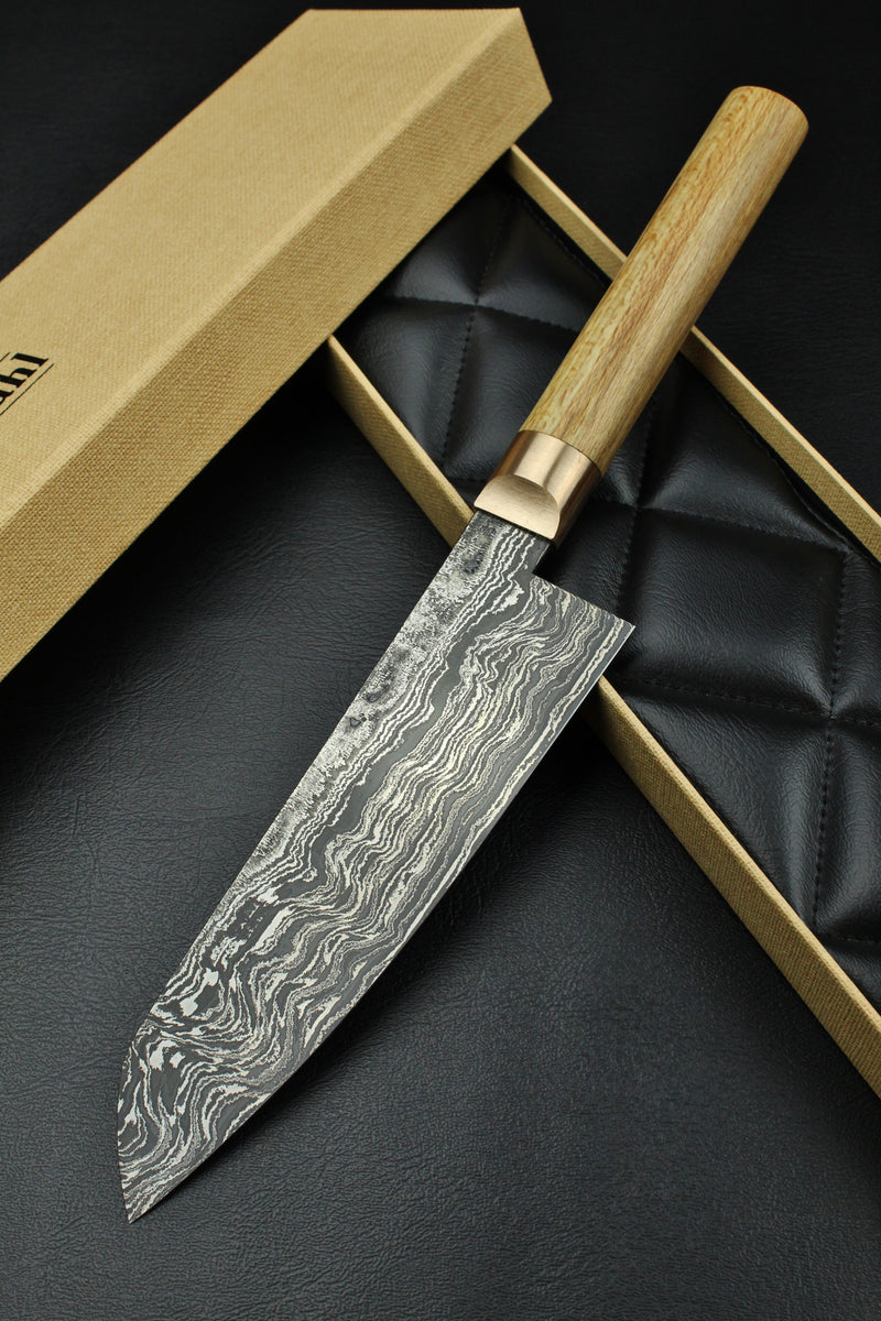 Damascus Santoku HK Beech