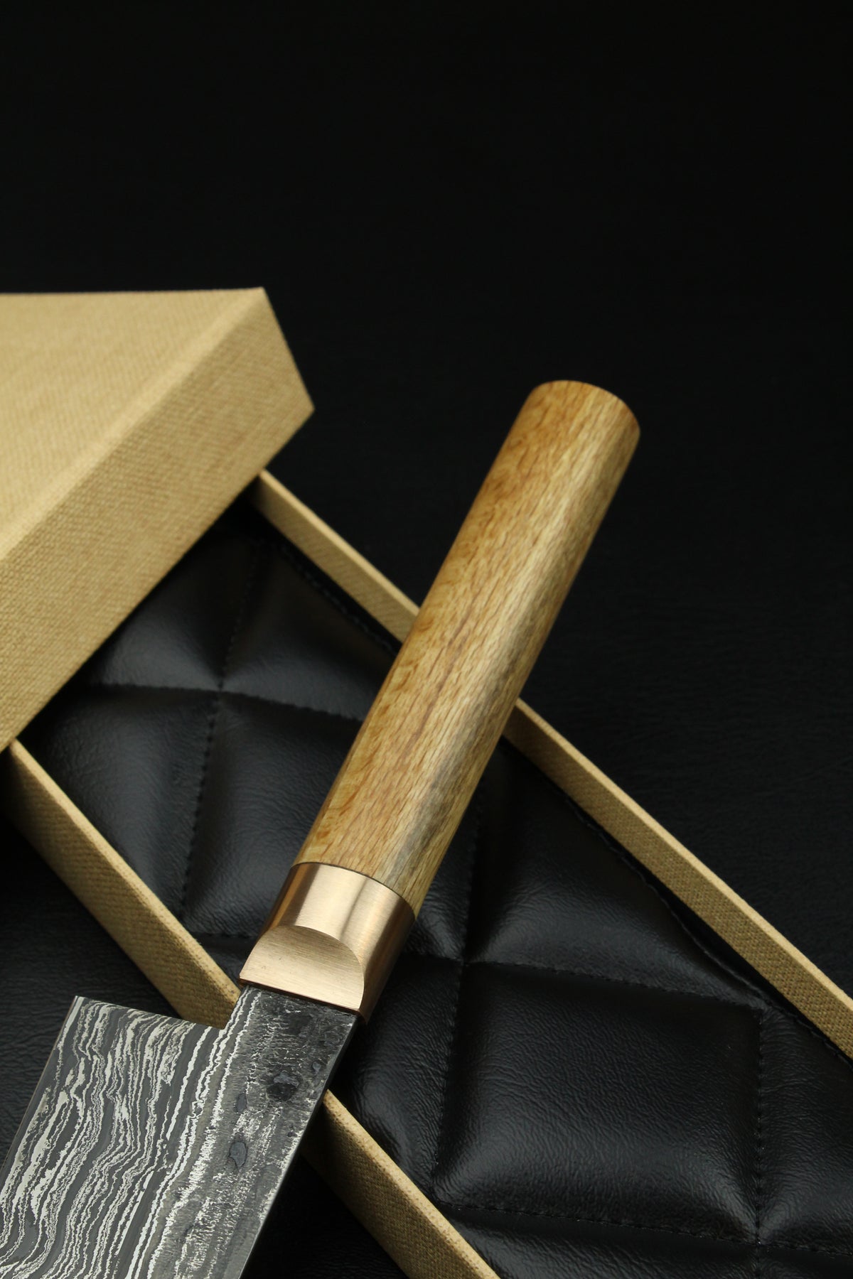 Damast-Santoku HK Buchenholz