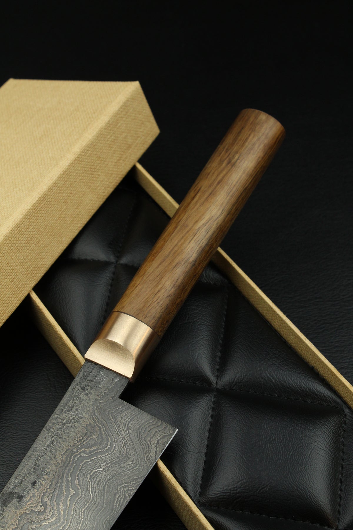 Damast-Santoku 500L Oval Patina