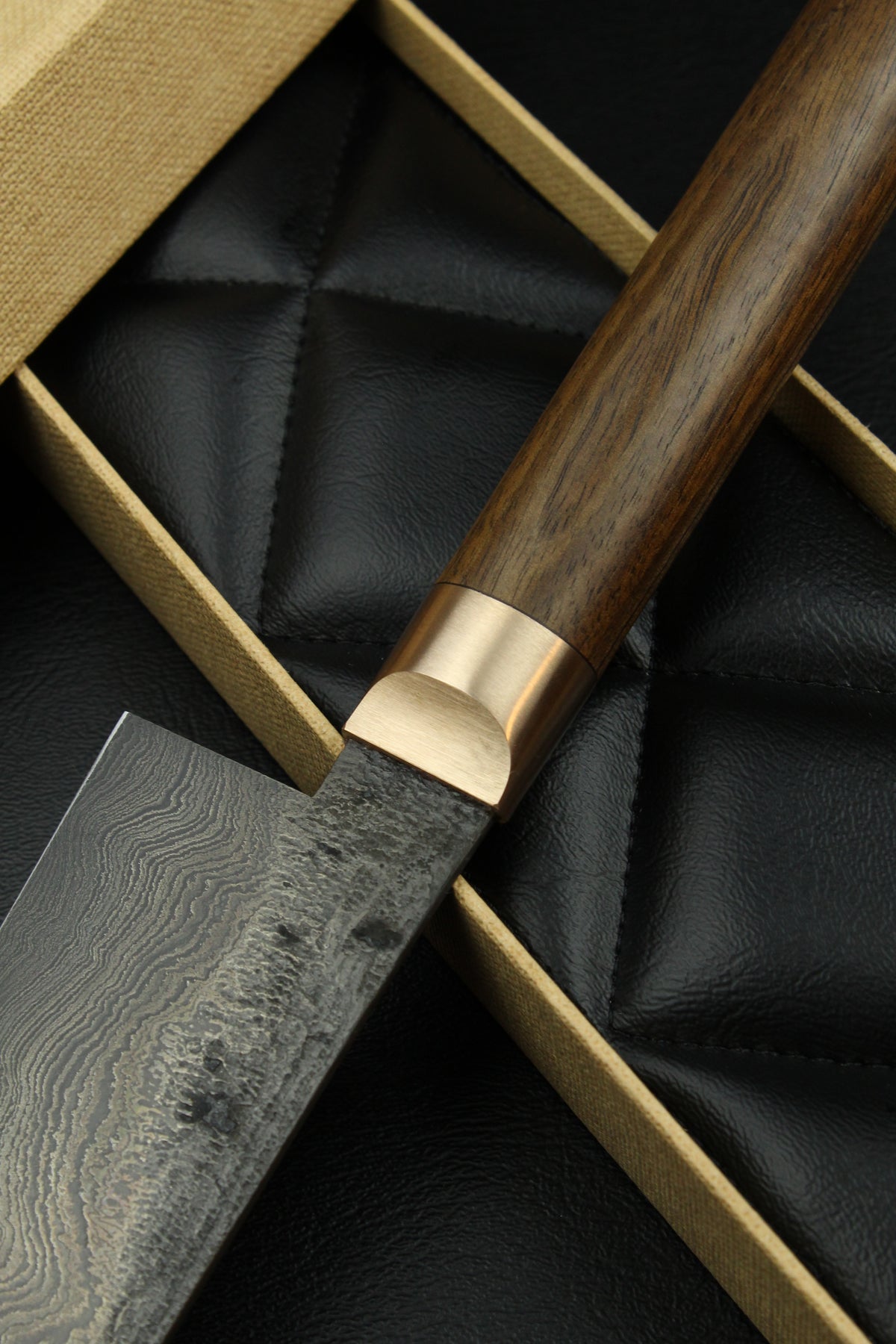Damast-Santoku 500L Oval Patina