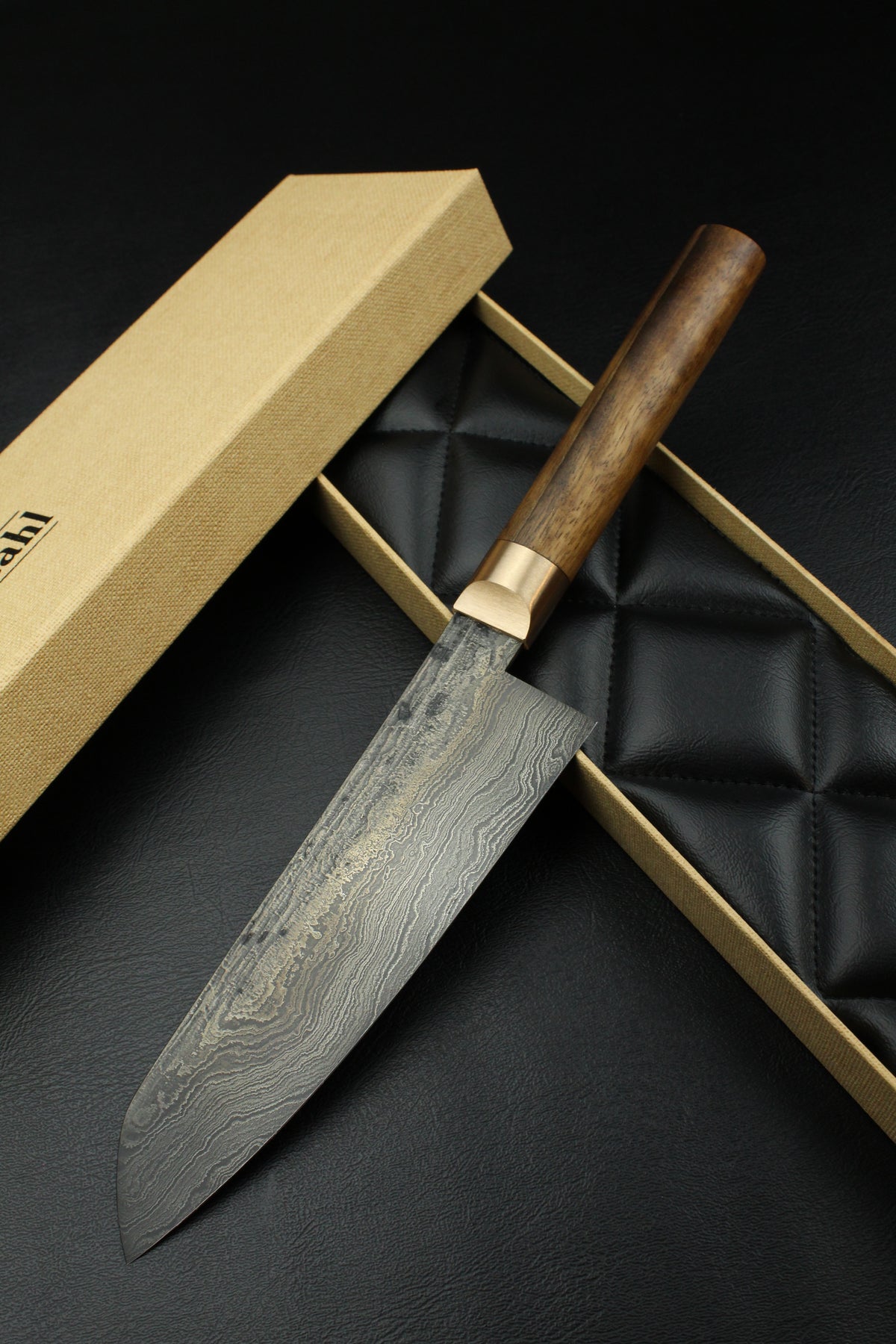 Damast-Santoku  500L Oval Patina