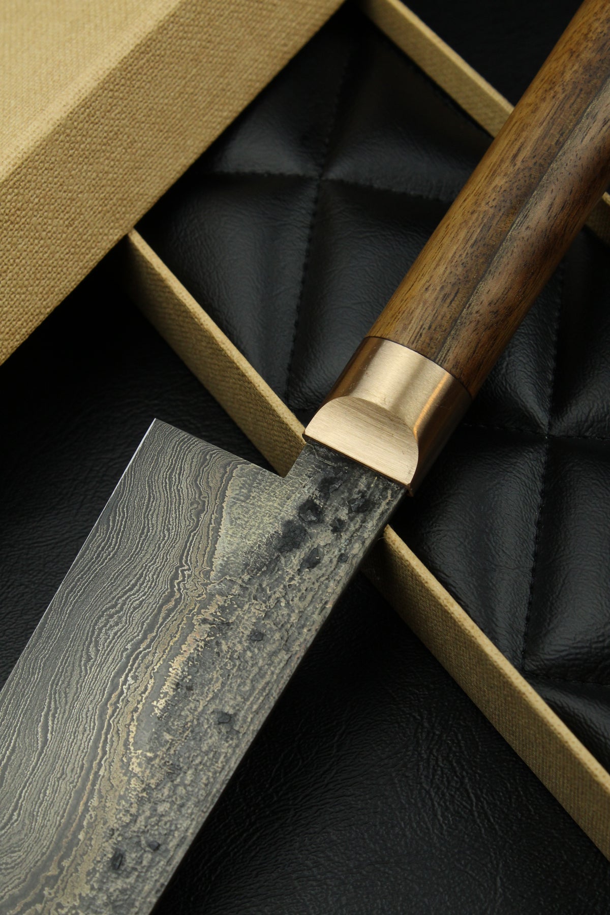 Damast-Santoku  500L Oval Patina