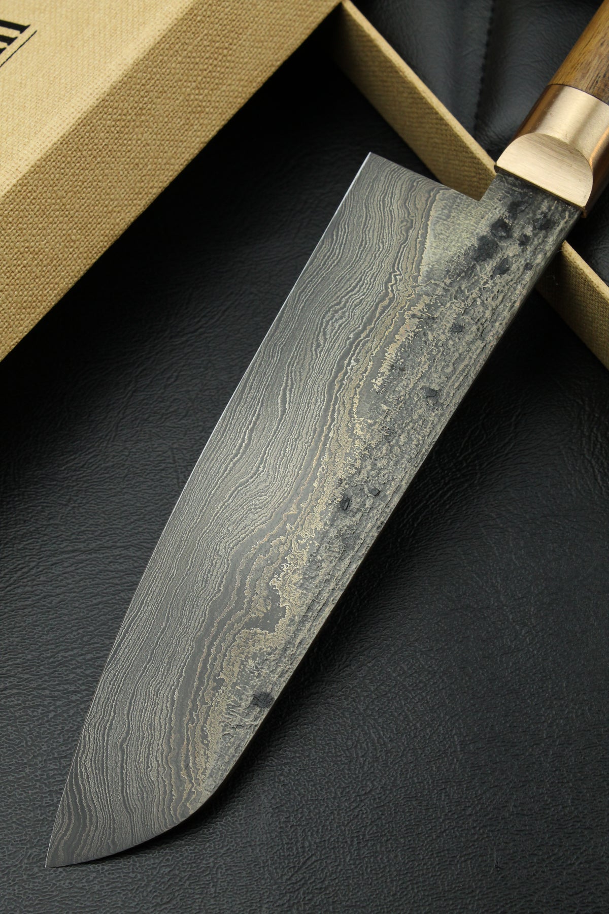 Damast-Santoku  500L Oval Patina