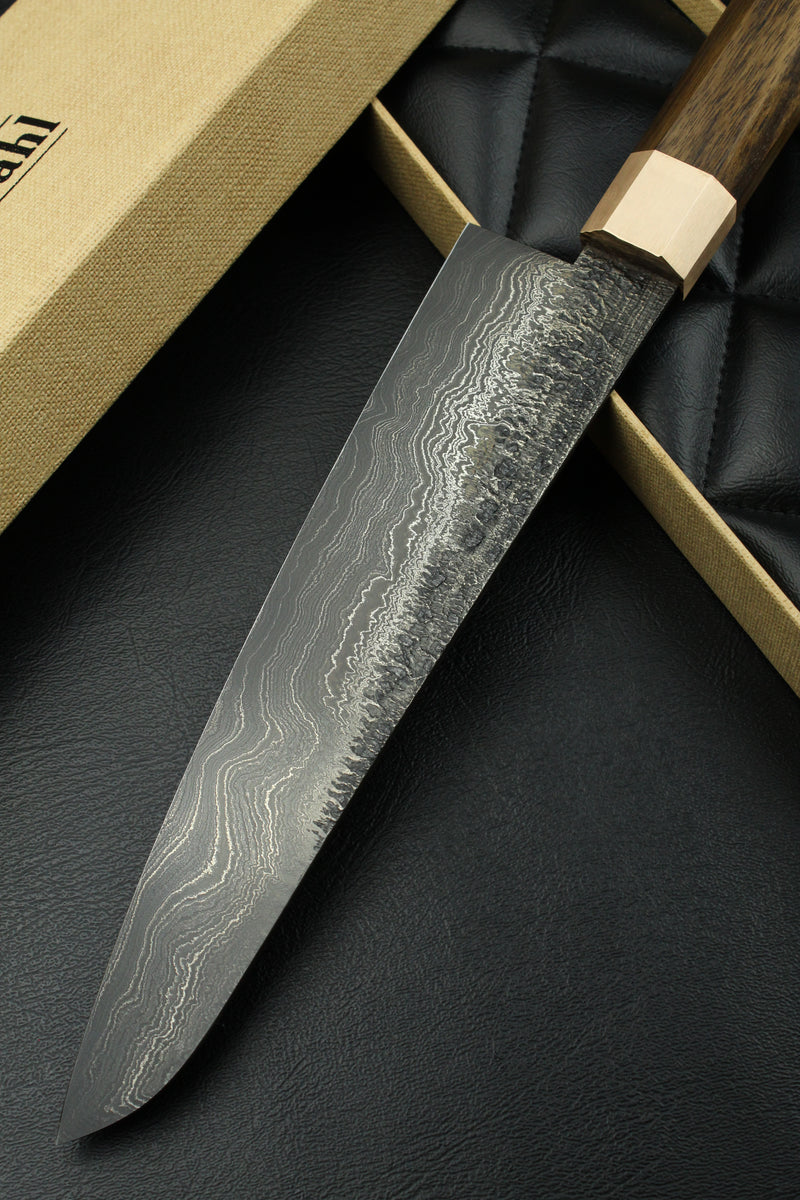 Gyutomesser Damascus 500L Walnut Octagonal