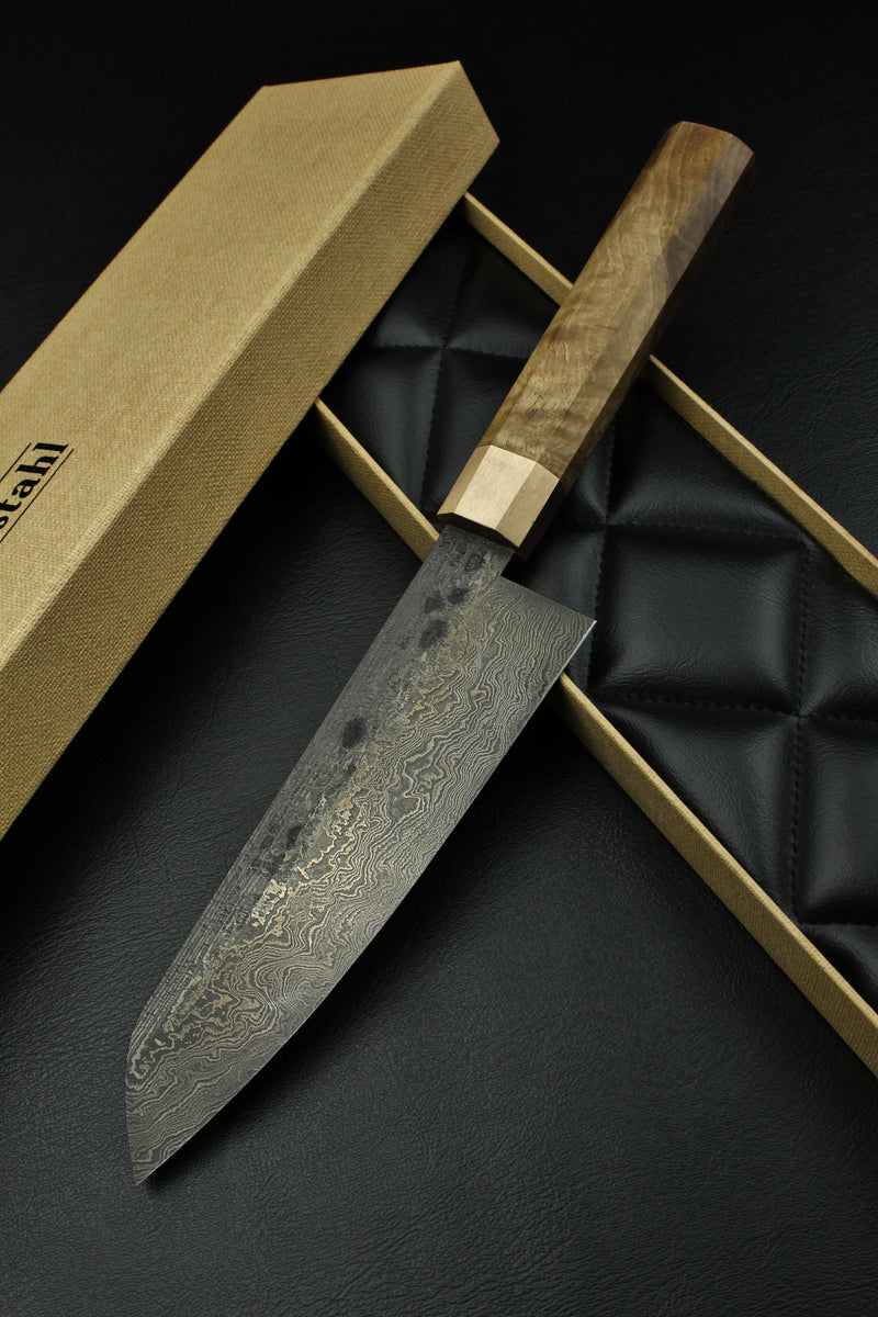 Damascus Santoku 320L Octagonal