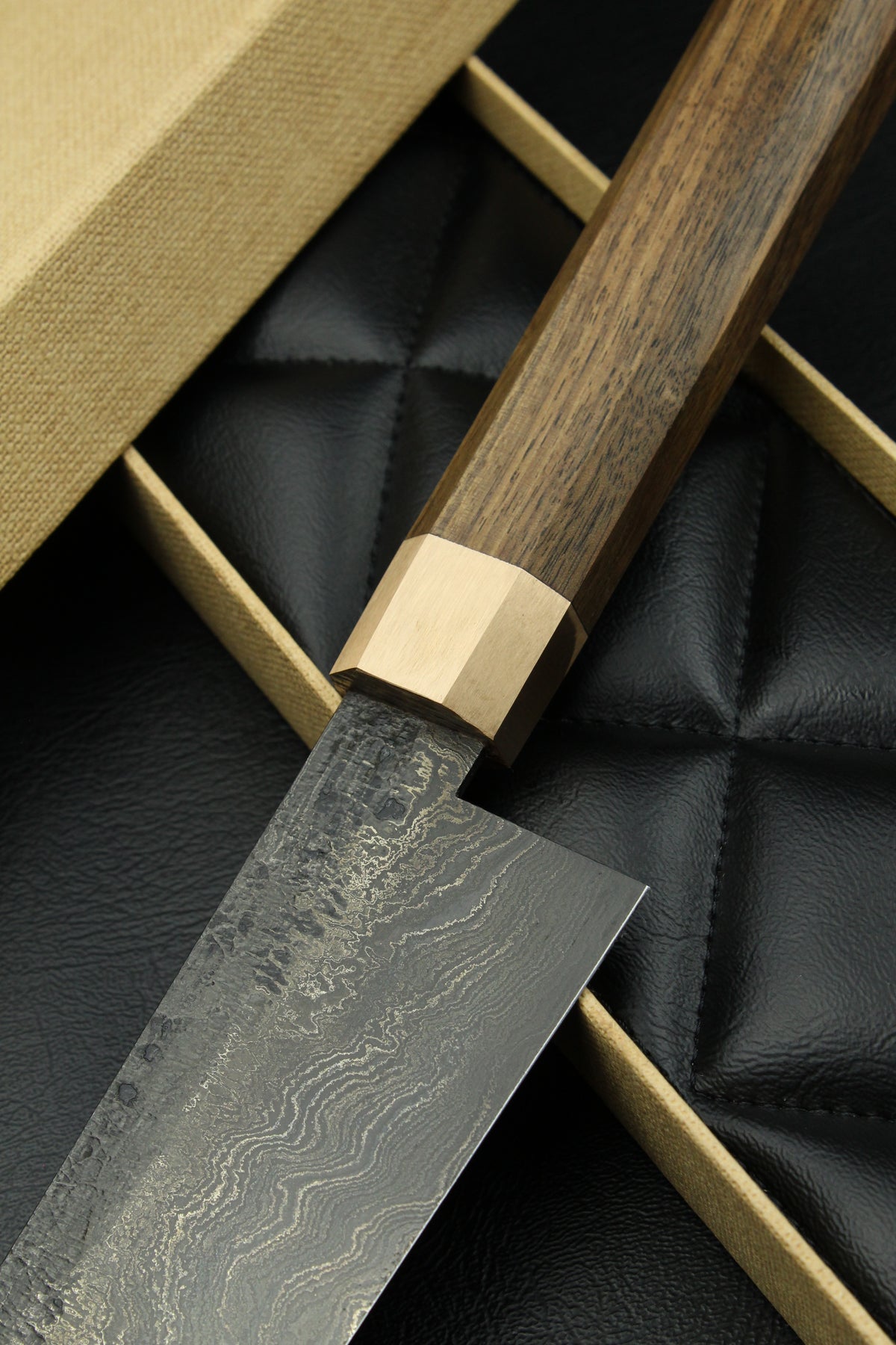 Damast-Santoku 500L Achteck Patina 1.0