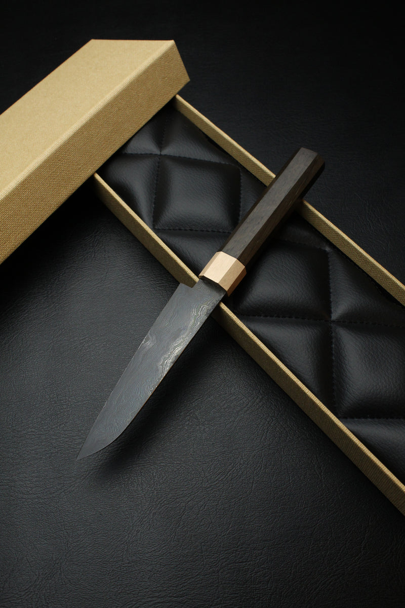 Petty Utilitiy Knife Bog Oak 500L Octagonal Patina