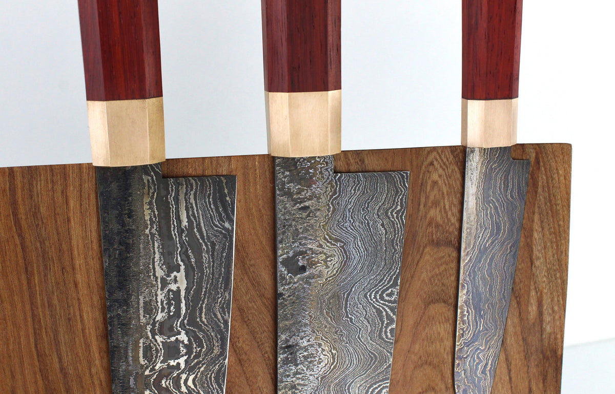 Premium-Messerset Achteck Padauk