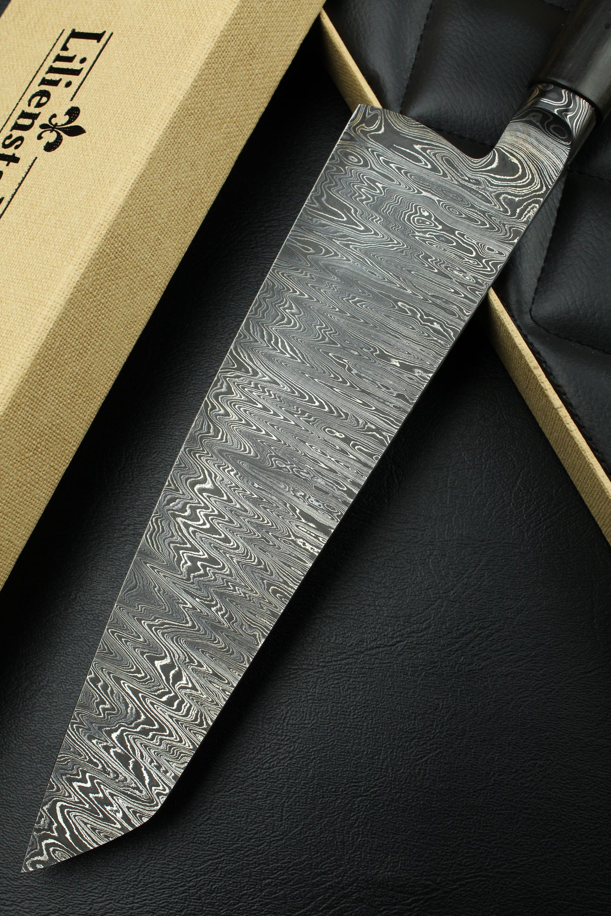 Gyuto 235 Schwarz Ebenholz dunkles Damast